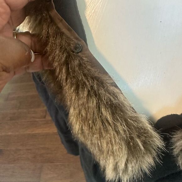 Karen Kane Black Long-line Faux Fur Cardigan Sweater M - Picture 6 of 8